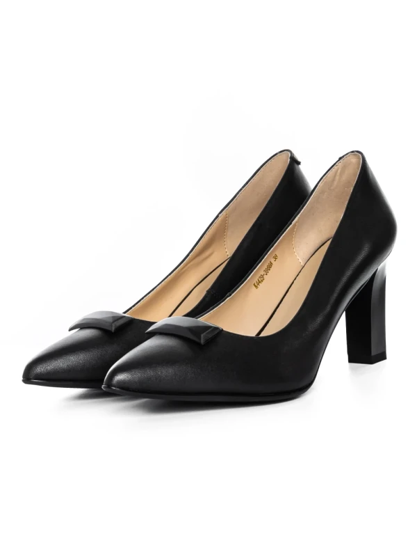 Pantofi cu Toc gros K4429-3966A Negru Jose Simon