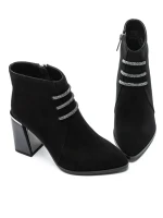 Botine Dama cu toc gros M01-01A Negru Jose Simon