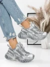 Pantofi Sport Dama cu Platforma 5WL83 SILVER | MEI