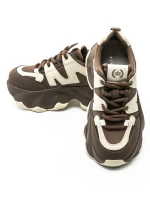 Pantofi Sport Dama din piele naturala 3A532 BROWN-CREAM | ADVANCER