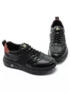 Pantofi Sport Barbati din piele naturala 302 BLACK-RED | ADVANCER