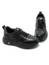 Pantofi Sport Barbati din piele naturala 302 BLACK-GREEN | ADVANCER
