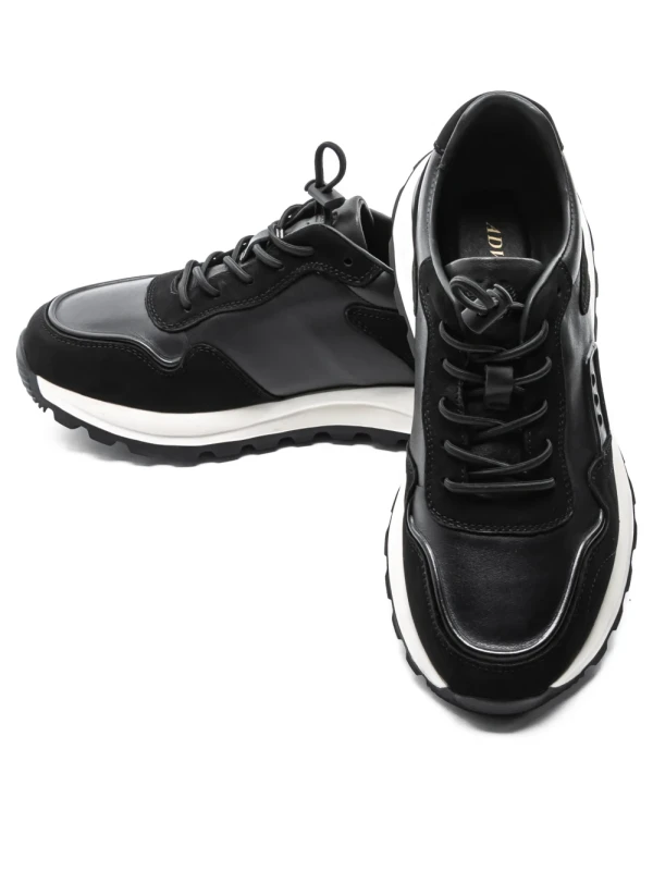 Pantofi Sport Barbati din piele naturala 8077 BLACK-WHITE | ADVANCER
