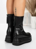 Ghete Dama din piele naturala 5W76 BLACK | PANTOFUL