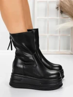 Ghete Dama din piele naturala 5W76 BLACK | PANTOFUL