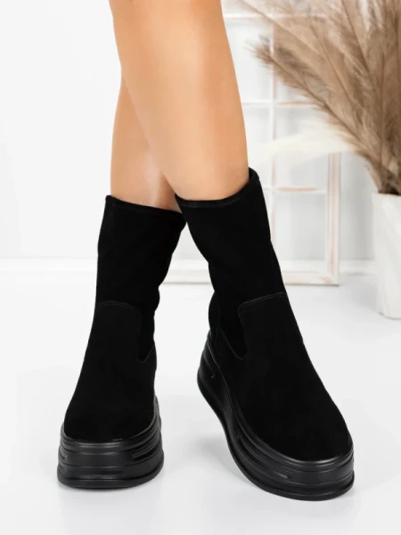 Ghete Dama din piele naturala 5W76 BLACK | PANTOFUL