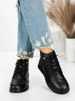 Ghete Dama din piele naturala 5W50 BLACK | PANTOFUL