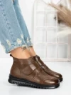 Ghete Dama din piele naturala 5W51 DARK BROWN | PANTOFUL
