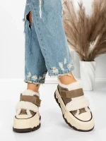 Ghete Dama din piele naturala 5W53 KHAKI | PANTOFUL