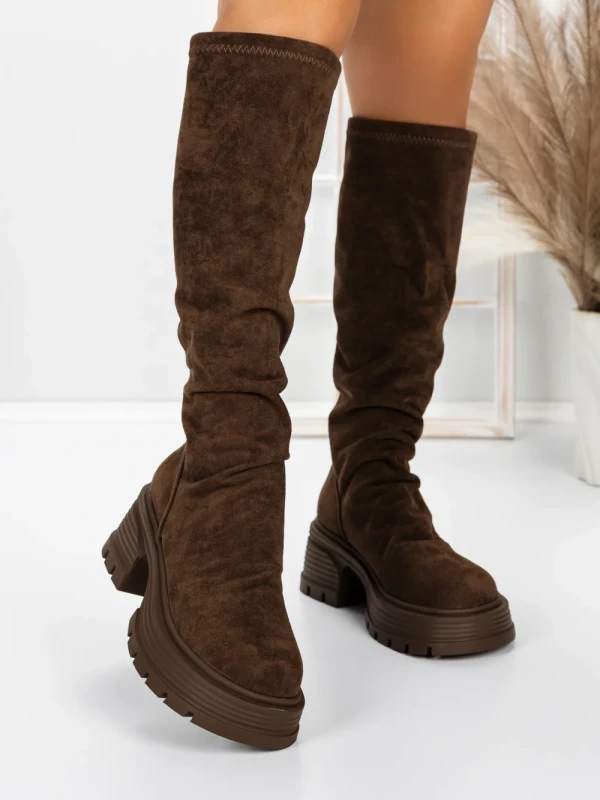 Cizme Dama cu Toc 5WL80 BROWN | MEI