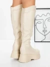 Cizme Dama cu Platforma 58WL13 BEIGE | MEI
