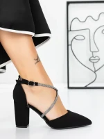 Pantofi cu Toc Gros 2YXD63 BLACK | MEI