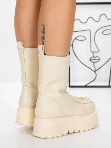 Női platform bakancs 3AL77 Bézs | Mei » MeiMall.hu