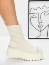 Ghete Dama cu Platforma 3AL78 BEIGE | MEI