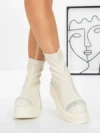 Ghete Dama cu Platforma 3AL78 BEIGE | MEI