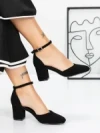 Pantofi cu Toc Gros 3XKK81 BLACK | MEI