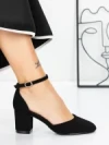 Pantofi cu Toc Gros 3XKK81 BLACK | MEI