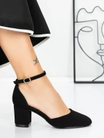 Pantofi cu Toc Gros 3XKK81 BLACK | MEI