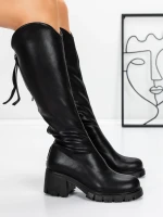 Női csizma alacsony talppal 3WL15 Fekete » MeiMall.hu