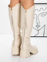 Női csizma alacsony talppal 3WL15 Bézs » MeiMall.hu