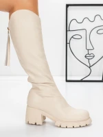 Női csizma alacsony talppal 3WL15 Bézs » MeiMall.hu