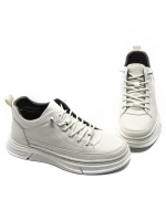 Ghete Barbati din piele naturala E90001 WHITE | ADVANCER