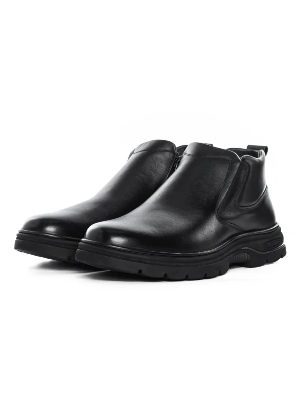 Ghete Barbati din piele naturala 8157R-D BLACK | ADVANCER