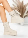 Ghete Dama cu Platforma 5W83 BEIGE | MEI