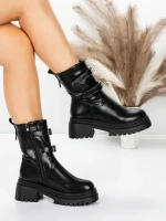 Ghete Dama cu Platforma 5W80 BLACK | MEI