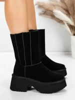 Ghete Dama din piele naturala 5W71 BLACK | PANTOFUL