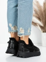 Pantofi Casual Dama din piele naturala 58W26 BLACK | PANTOFUL