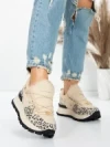 Pantofi Casual Dama din piele naturala 58W26 YELLOW-LEOPARD | PANTOFUL