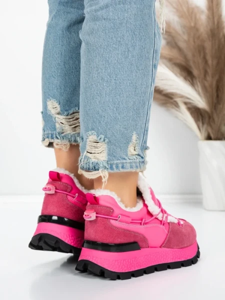 Pantofi Casual Dama din piele naturala 58W26 ROSEO | PANTOFUL