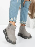 Ghete Dama din piele naturala 58W28 GREY | PANTOFUL