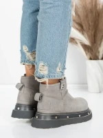 Ghete Dama din piele naturala 58W28 GREY | PANTOFUL