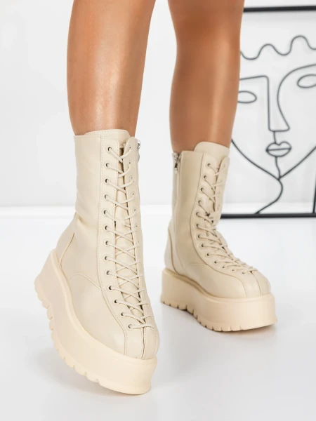 Női platform bakancs 3AL77 Bézs | Mei » MeiMall.hu