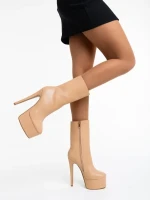 Yoana bézs, női bokacsizma ökológiai bőrből