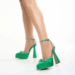 Valary zöld női cipő, textil anyagból készült