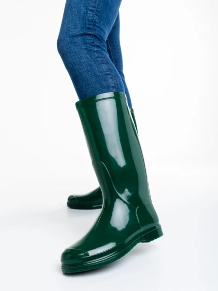 Flaviana zöld csizma tinédzsereknek, gumiból készült