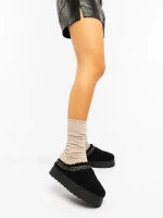 Amaria fekete női papucs textil anyagból