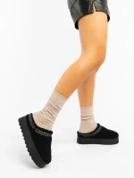 Amaria fekete női papucs textil anyagból