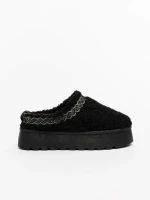 Amaria fekete női papucs textil anyagból