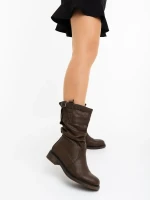 Harika barna női csizma ökológiai bőrből