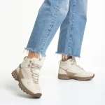 Paityn bézs női bakancs, műbőrből és textil anyagból készült