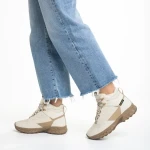 Paityn bézs női bakancs, műbőrből és textil anyagból készült