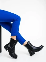 Amara fekete női bokacsizma ökológiai bőrből