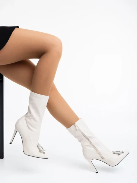 Corissa bézs, női bokacsizma ökológiai bőrből