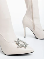 Corissa bézs, női bokacsizma ökológiai bőrből