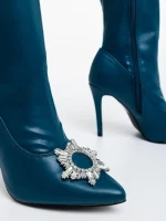 Corissa kék, női bokacsizma ökológiai bőrből