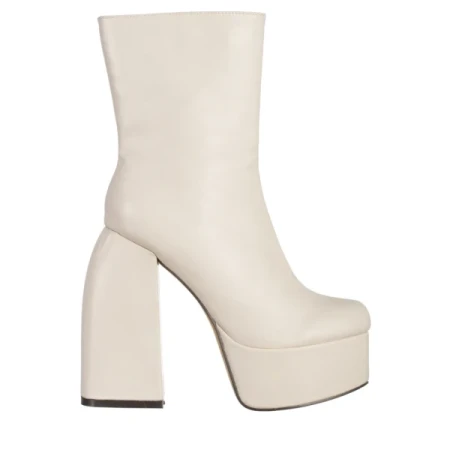 Olinda bézs női bokacsizma, műbőrből készült